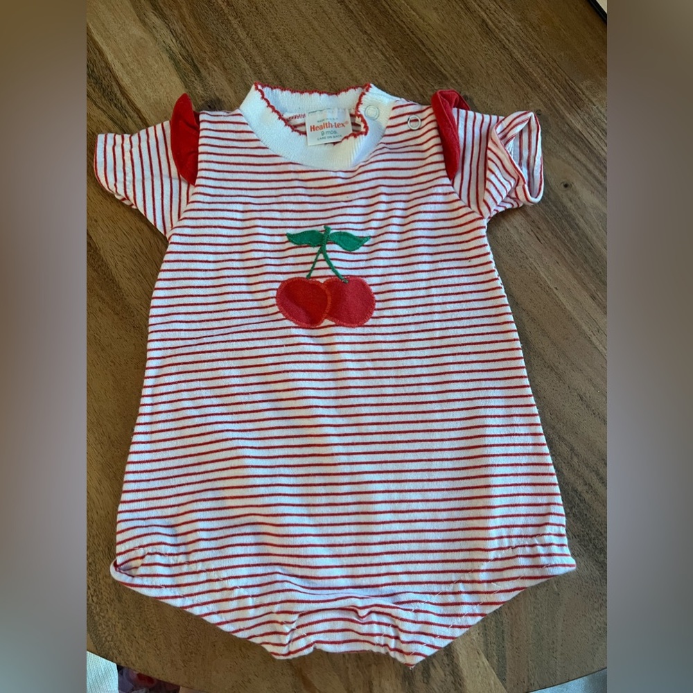 Healthtex Cherry romper Vintage 9 months